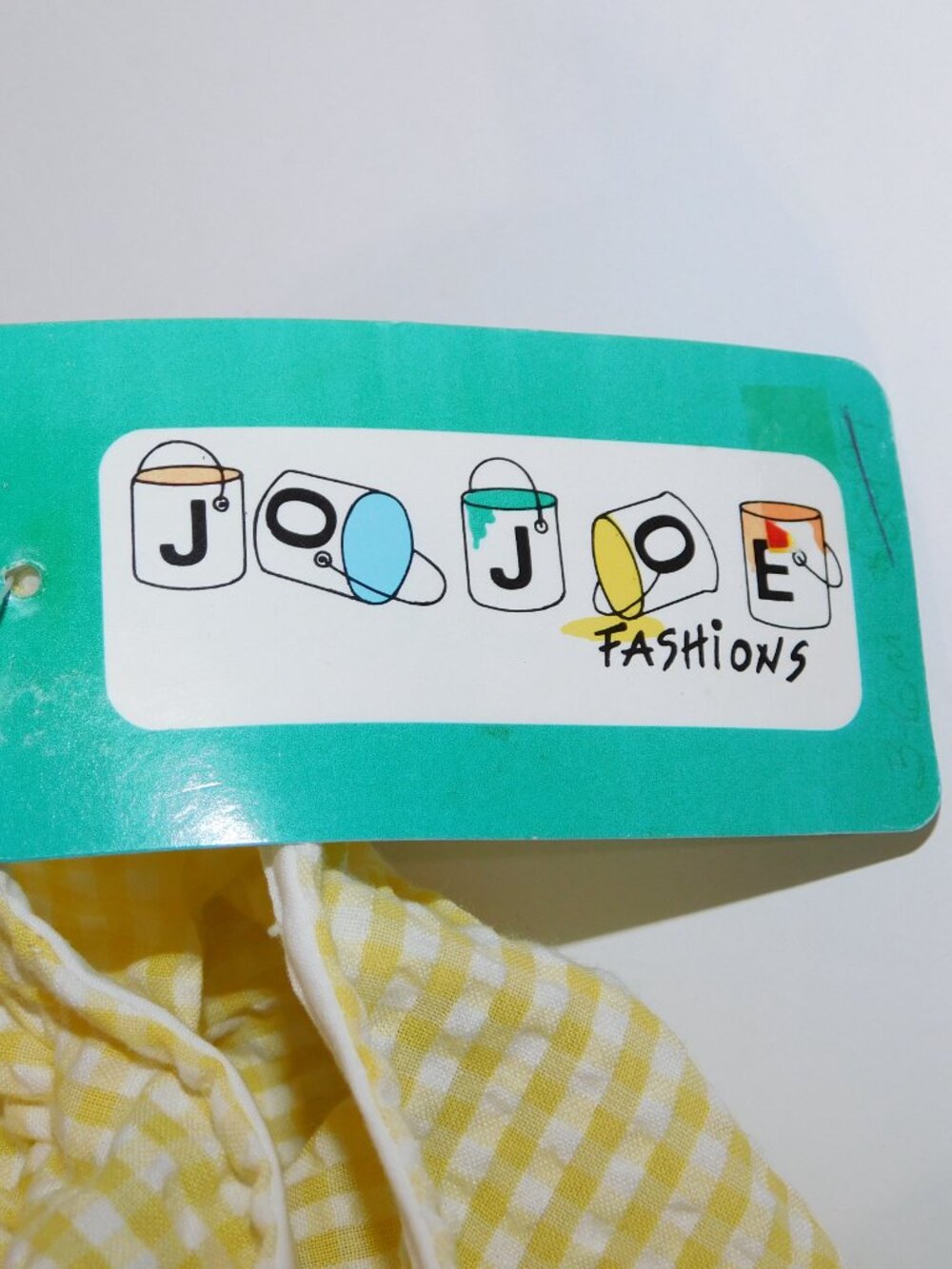 VTG Jo Joe Fashion Yellow Pink Sleeveless Dress Diaper cover & Hat NEW Butterfly - Picture 3 of 9